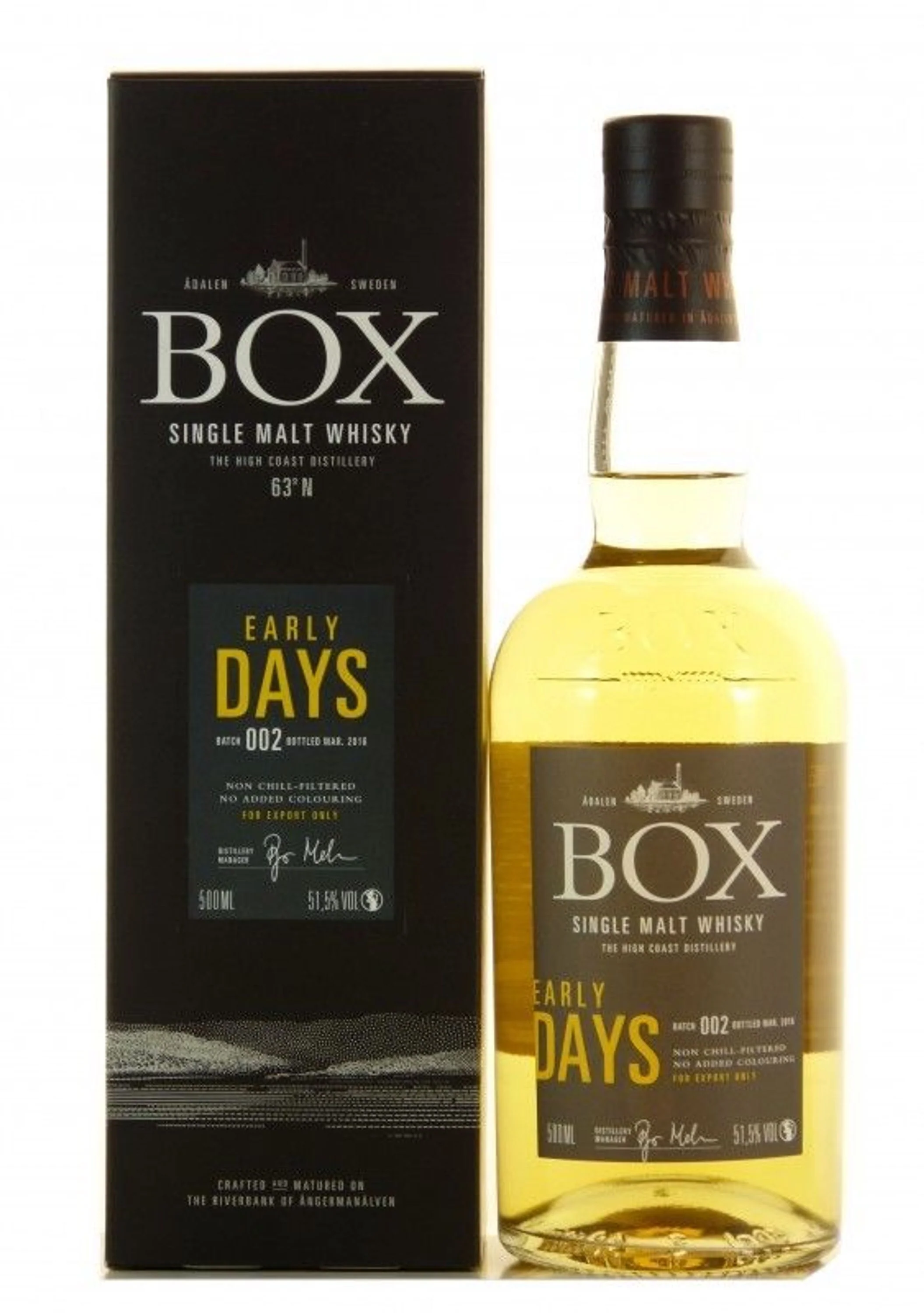 Box Early Days Swedish Single Malt Whisky 0,5l, alc. 51,5 Vol.-%