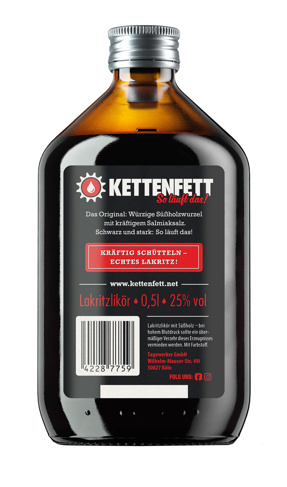 Kettenfett Lakritz-Likör 0,5l, alc. 25 Vol.-% - Image 2