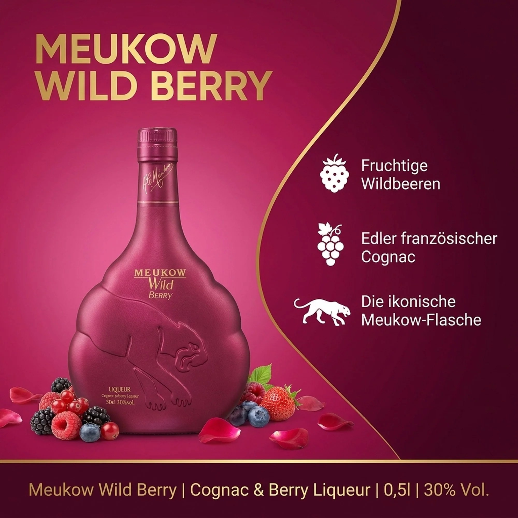Meukow Wild Berry Cognac Liqueur 0,5l, alc. 30 Vol.-%